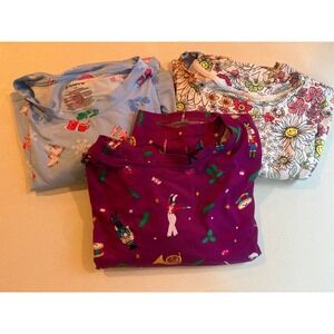 Joyspun Womens Sleep Chemise Set 3PK Nutcracker Winter Floral Size S M Pockets